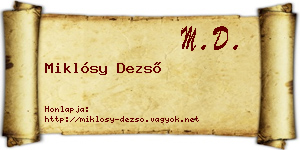 Miklósy Dezső névjegykártya