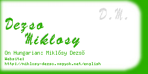 dezso miklosy business card
