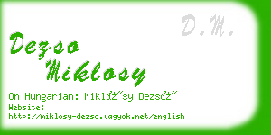 dezso miklosy business card